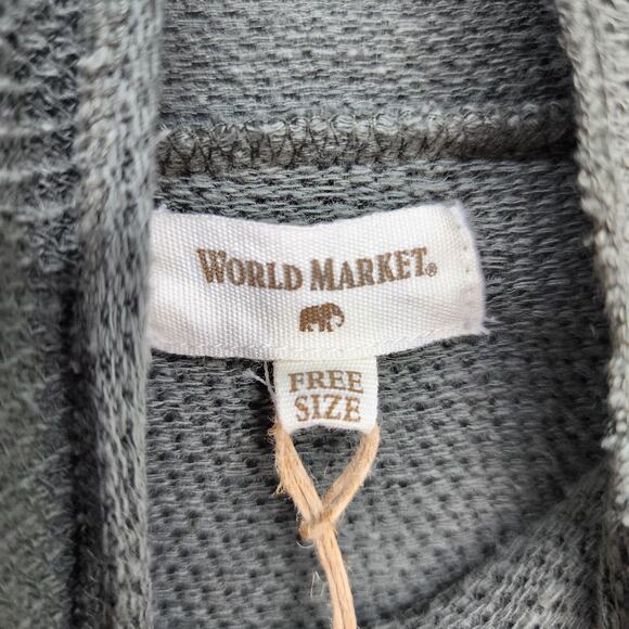 NWT World Market Thermal Pullover Free Size Kimono Sleeve Turtleneck Cotton Nubb - Picture 12 of 16